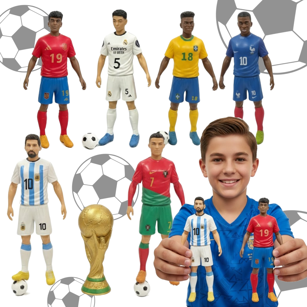 ZESTAW FIGUREK PIŁKARSKICH FIFA 15 CM + PUCHAR MISTRZÓW 4 OPCJE PREZENT