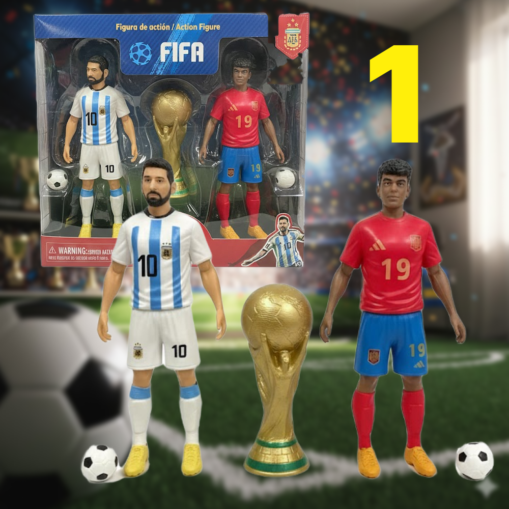 ZESTAW FIGUREK PIŁKARSKICH FIFA 15 CM + PUCHAR MISTRZÓW 4 OPCJE PREZENT