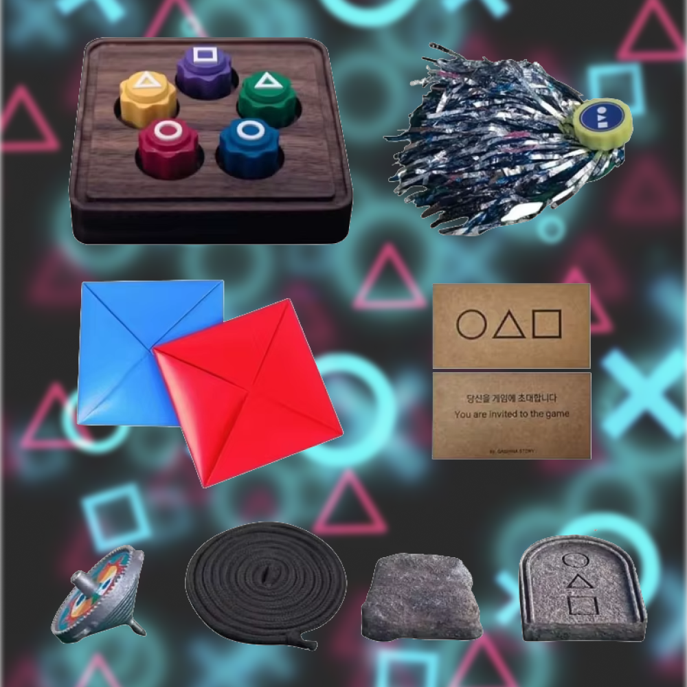 Zestaw gier Squid Game 5w1 – Ddakji, Gonggi, Jebi i więcej