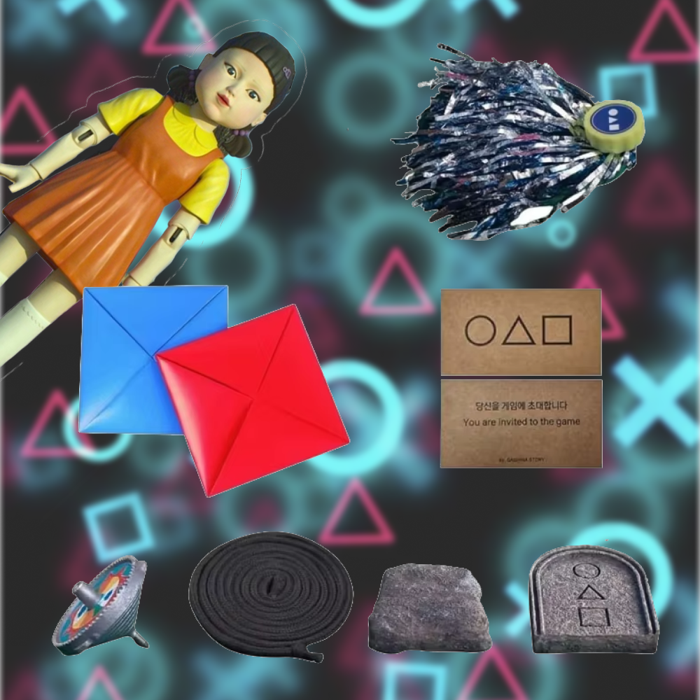 Zestaw gier Squid Game 5w1 – Ddakji, Gonggi, Jebi i więcej
