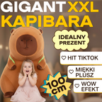 KAPIBARA DUŻY MASKOTKA PLUSZOWA PLUSZAK 100 CM KAPIBARA Z PLECAKIEM PREZENT