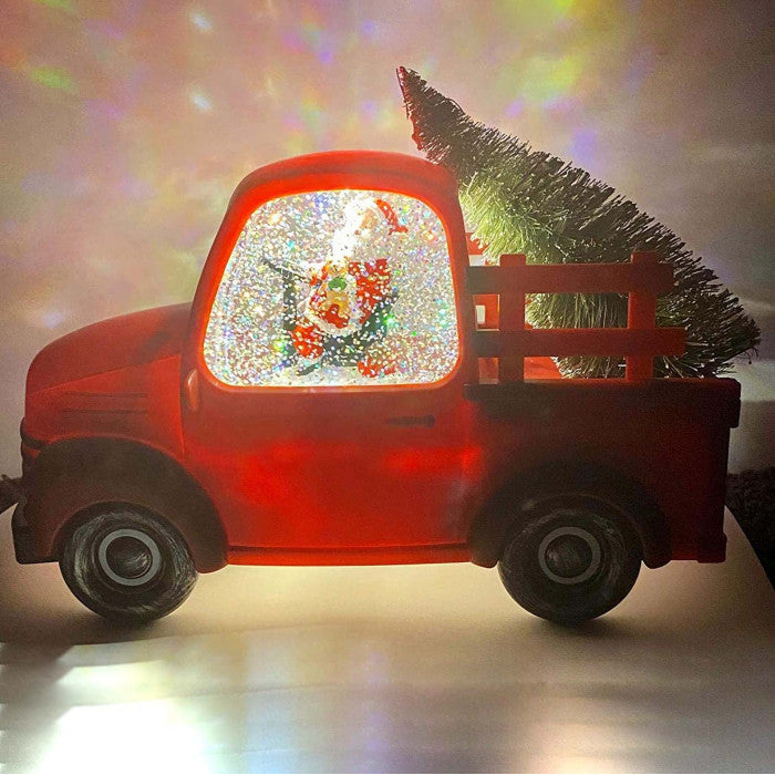 ŚWIĄTECZNY SAMOCHÓD LED ZE ŚNIEŻNĄ ZAMIECIĄ I MUZYKĄ