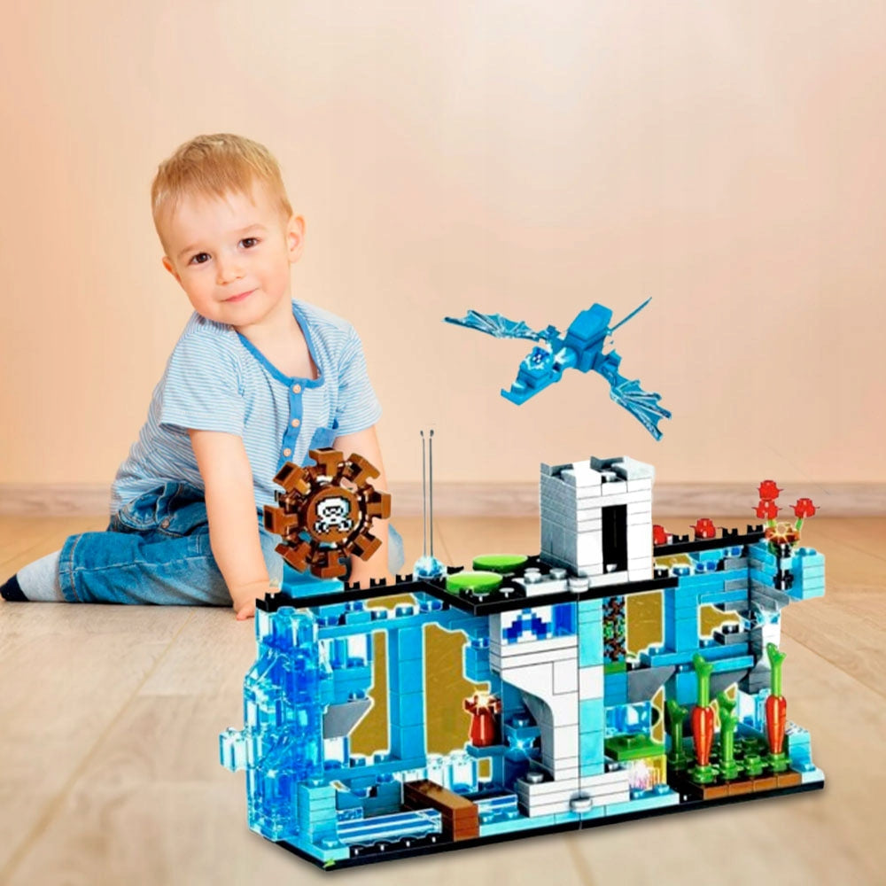 KLOCKI MINECRAFT PLASTIKOWE MY WORLD ATAK DIAMENTOWEGO SMOKA 332 EL ŚWIECĄCE BLOKI IDEALNY PREZENT