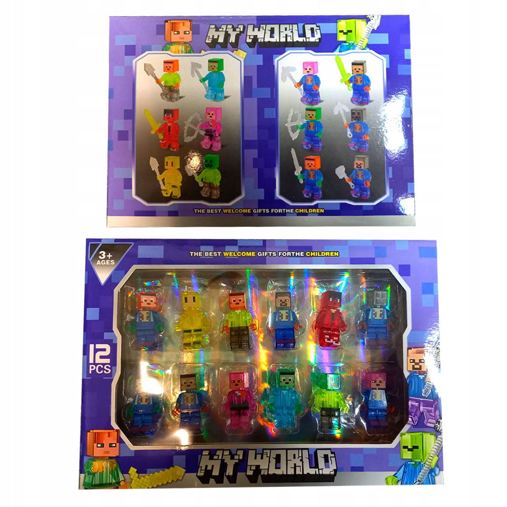 FIGURKI Z GRY MY WORLD 12 SZTUK AKCESORIA ZESTAW KLOCKI PREZENT DLA DZIECI