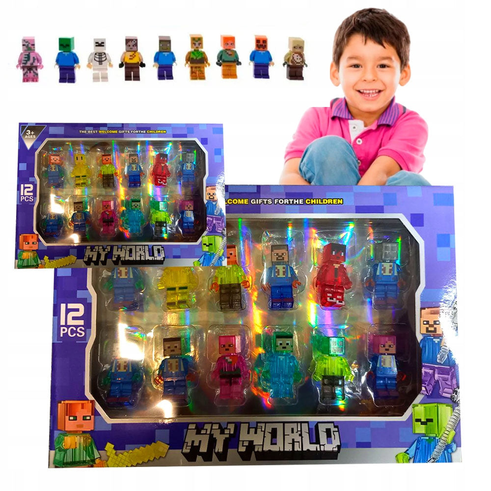 FIGURKI Z GRY MY WORLD 12 SZTUK AKCESORIA ZESTAW KLOCKI PREZENT DLA DZIECI
