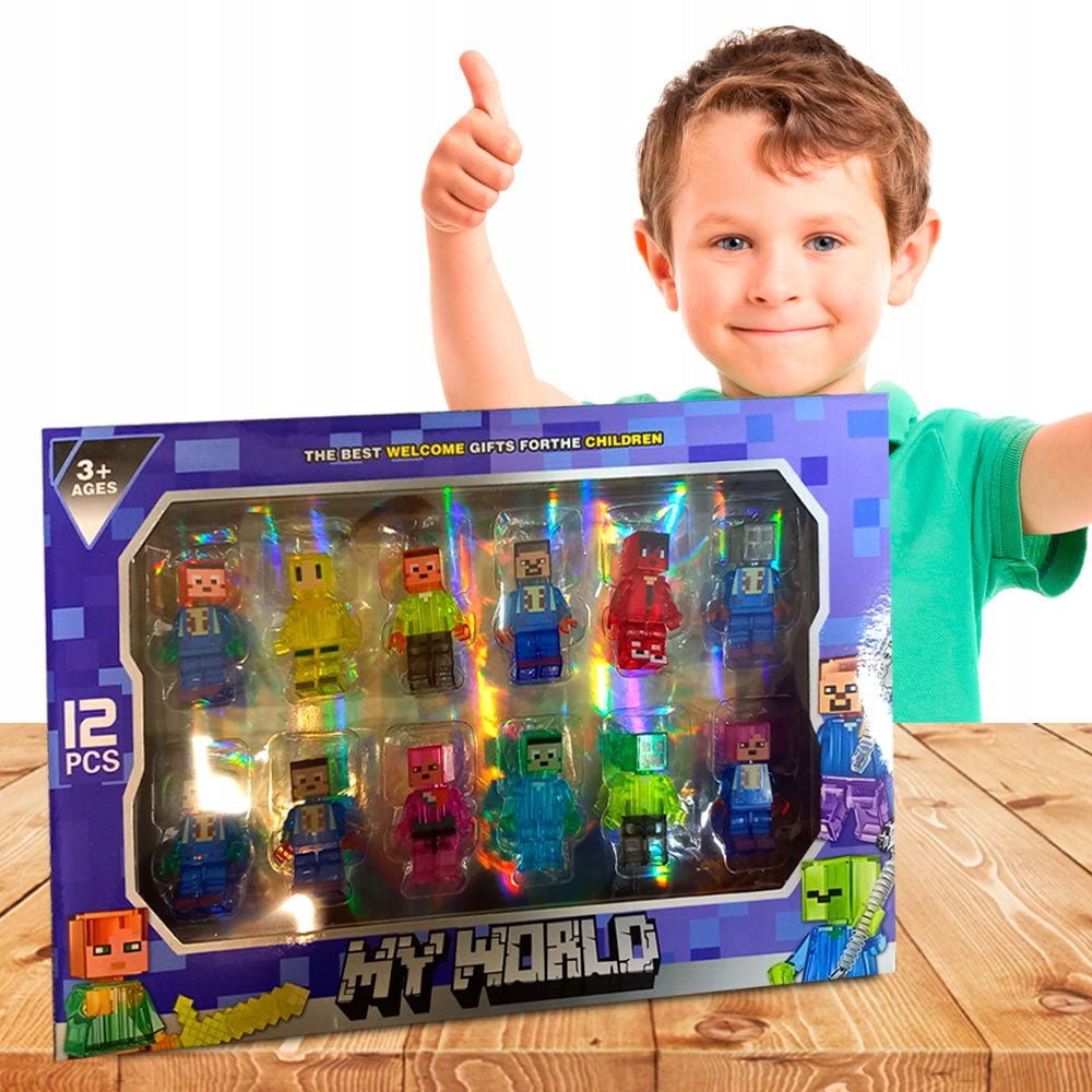FIGURKI Z GRY MY WORLD 12 SZTUK AKCESORIA ZESTAW KLOCKI PREZENT DLA DZIECI
