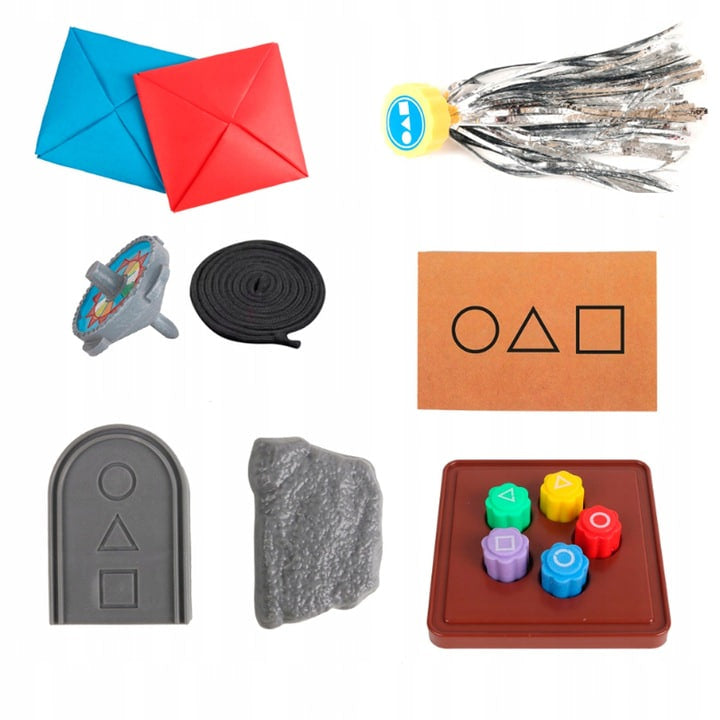 ZESTAW 5 GIER ZE SQUID GAME BILET PEŁEN ZESTAW GRA Z SERII GAME OF SQUID