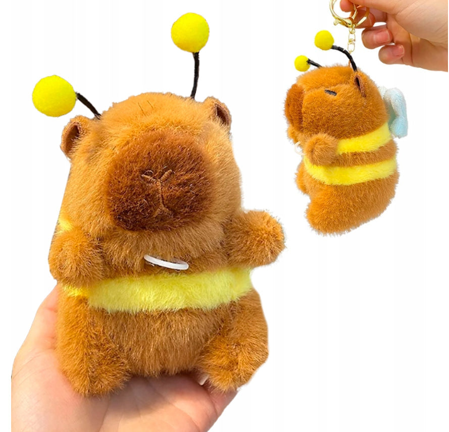 BRELOK KAPIBARA Z ŻÓŁWIEM PLUSZOWA MASKOTKA Z RUCHOMYMI SKRZYDŁAMI PSZCZOŁA