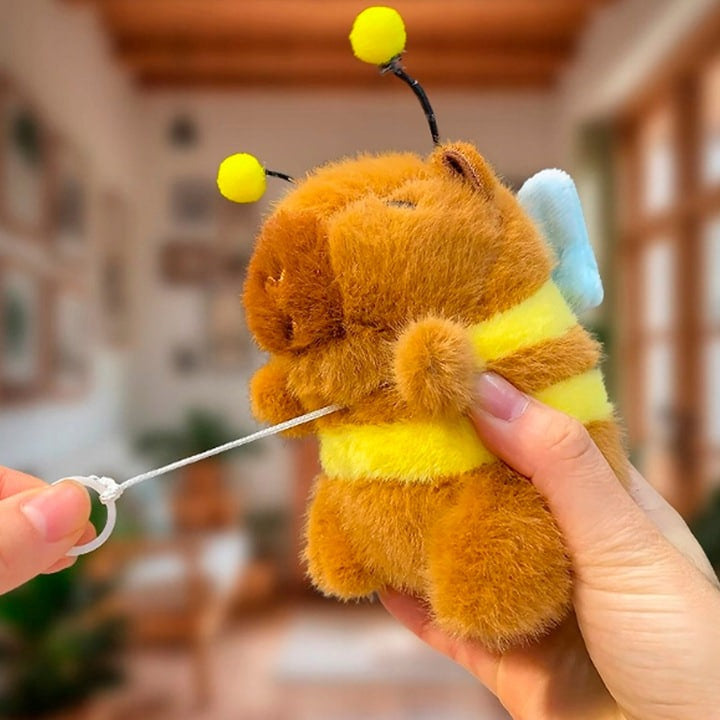 BRELOK KAPIBARA Z ŻÓŁWIEM PLUSZOWA MASKOTKA Z RUCHOMYMI SKRZYDŁAMI PSZCZOŁA
