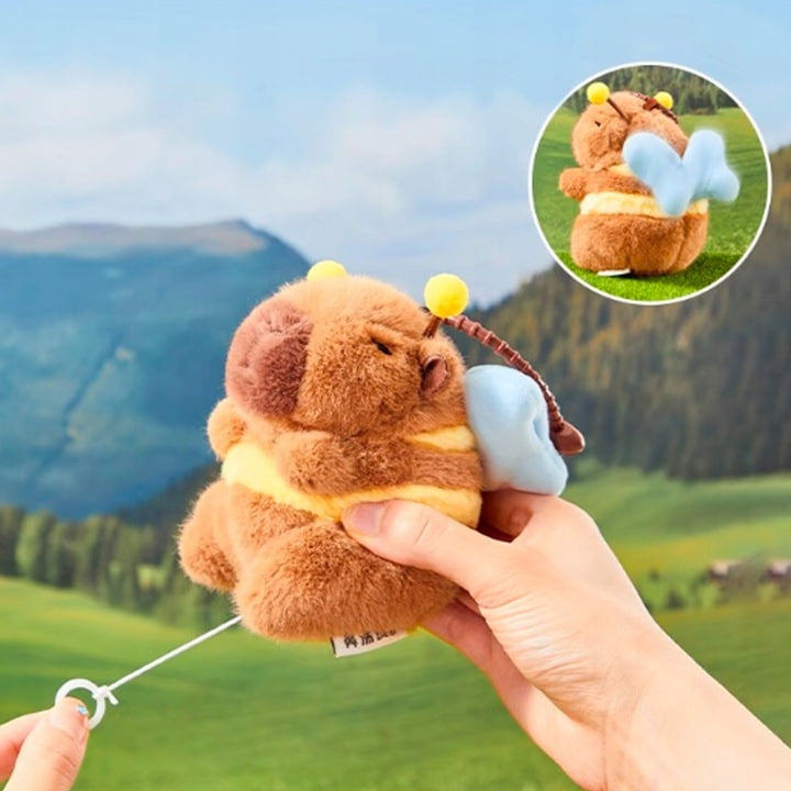 BRELOK KAPIBARA Z ŻÓŁWIEM PLUSZOWA MASKOTKA Z RUCHOMYMI SKRZYDŁAMI PSZCZOŁA