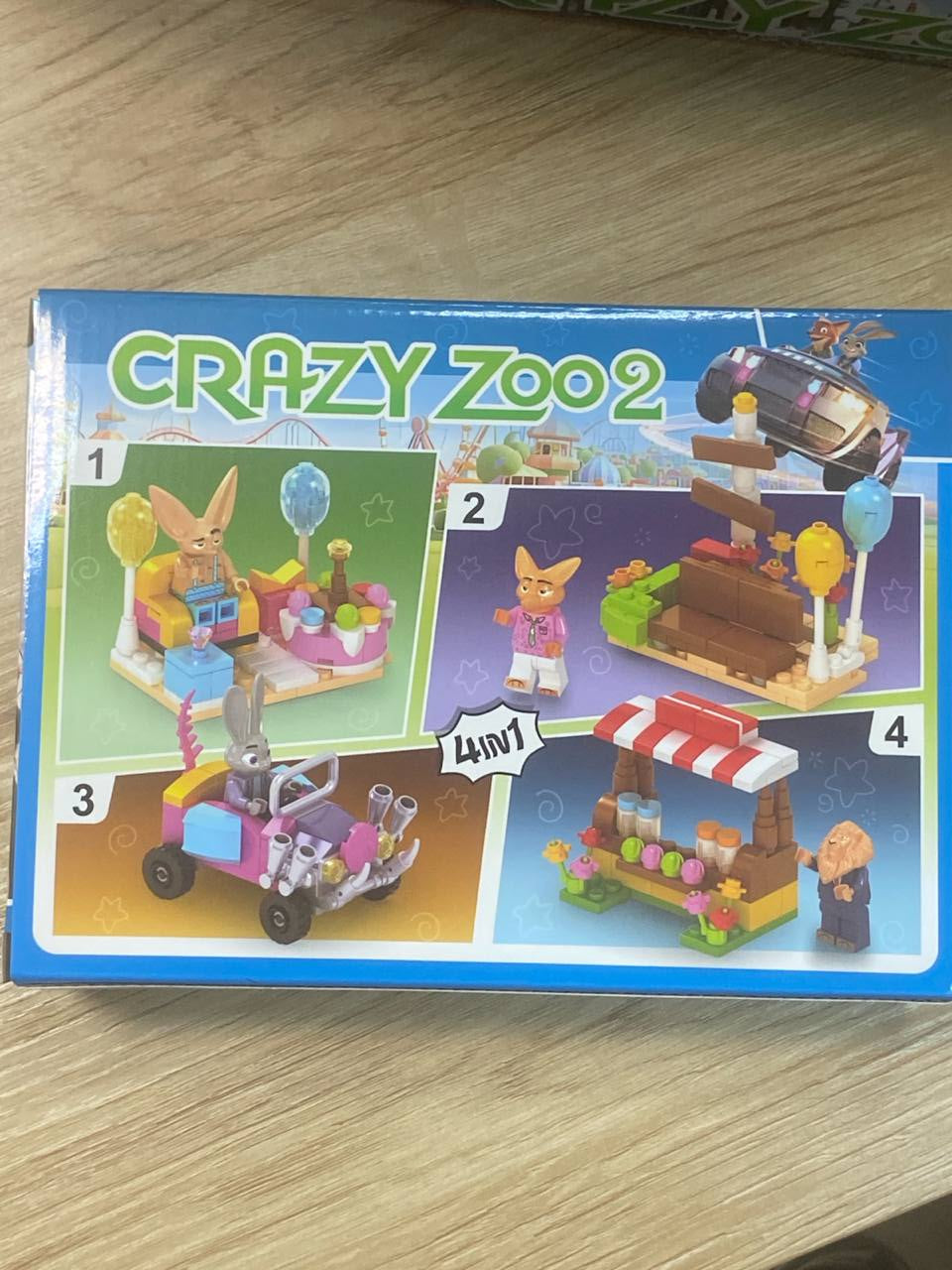 ZESTAW KLOCKÓW CRAZY ZOO 2 KLOCKI KONSTRUKCYJNE 4W1 ZWIERZĘTA ZWIERZOGRÓD