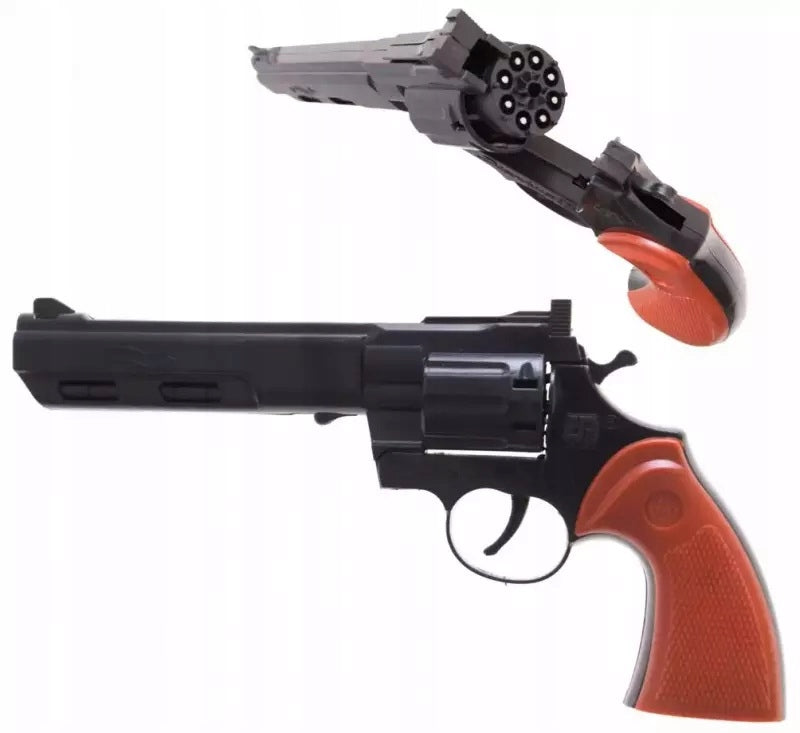 PISTOLET NA KAPISZONY REWOLWER 25 CM Z DŹWIĘKIEM ZABAWKA DLA DZIECI