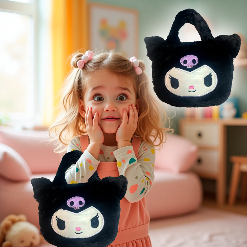 PLUSZOWA TORBA MY MELODI KUROMI MASKOTKA DLA DZIECI PLUSZOWA CZARNY TORBA 30*20 см