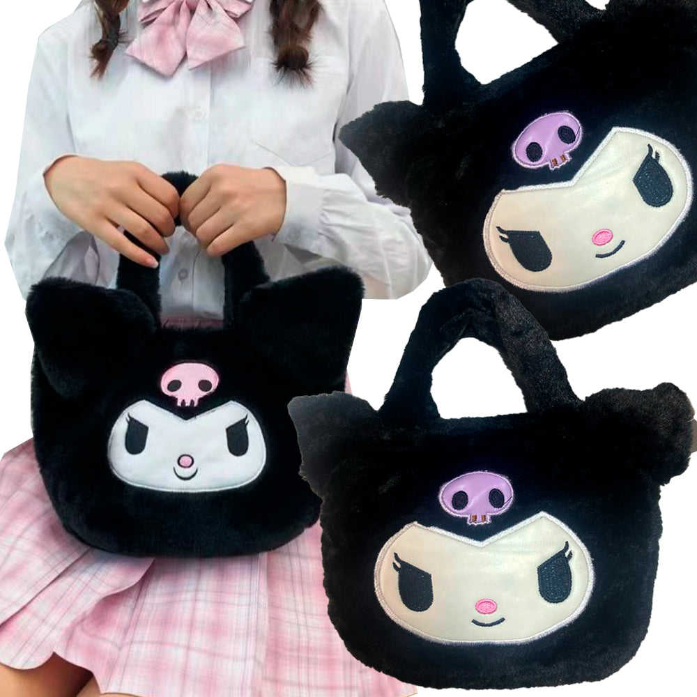 PLUSZOWA TORBA MY MELODI KUROMI MASKOTKA DLA DZIECI PLUSZOWA CZARNY TORBA 30*20 см