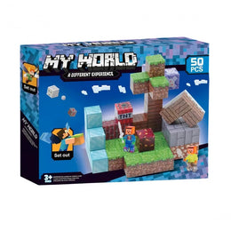 MEGA ZESTAW 50 ELEMENTÓW! MAGNETYCZNY KONSTRUKTOR MINECRAFT – STWÓRZ ŚWIAT, O JAKIM MARZYSZ!