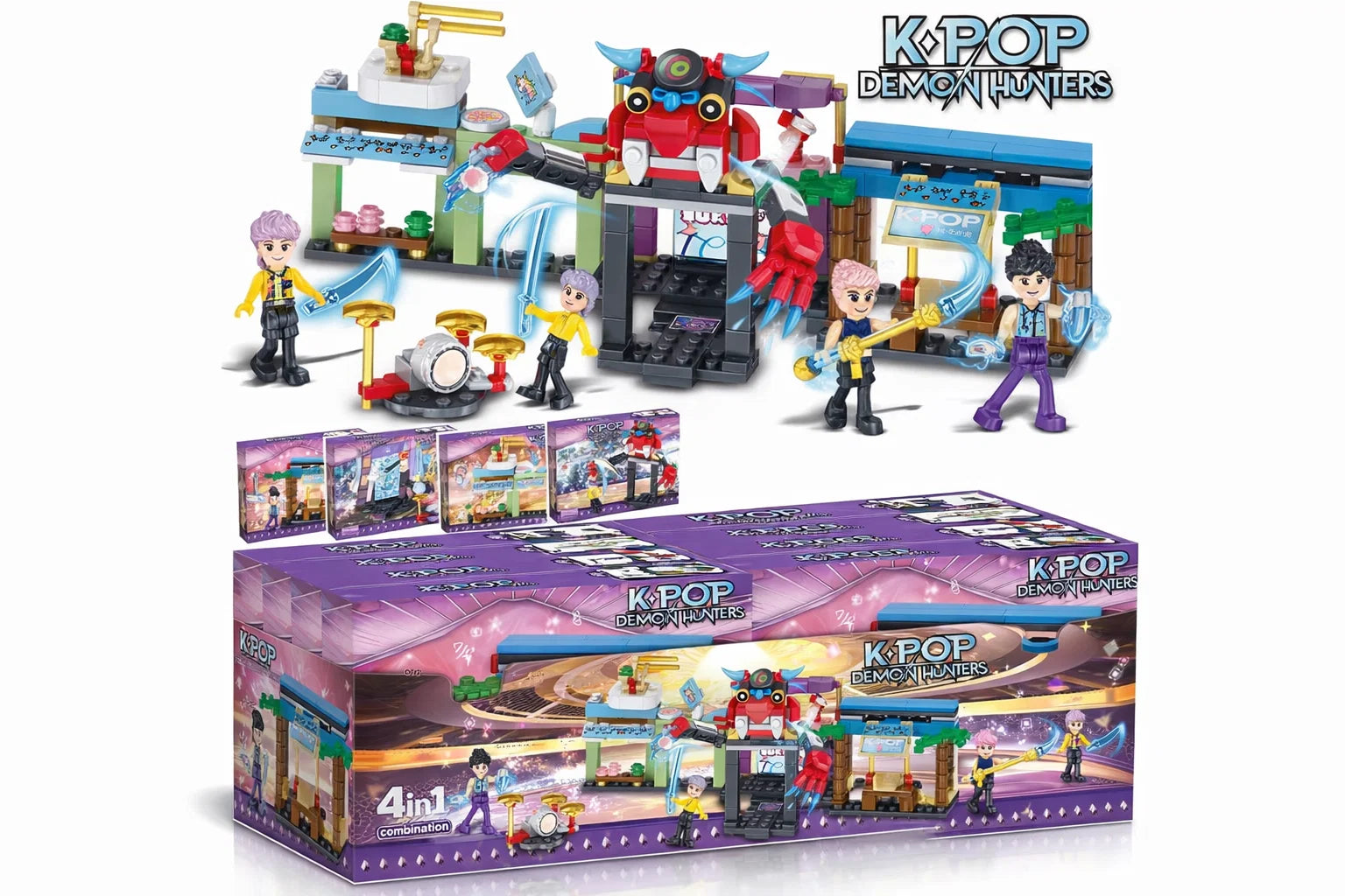 KLOCKI KPOP DEMON HUNTERS 4w1  MEGA ZESTAW