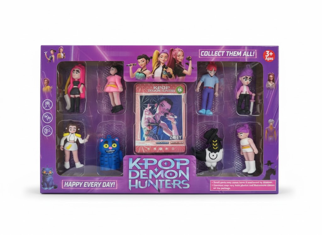 DEMON HUNTERS K-POP – ZESTAW FIGUREK + KARTY | 8 FIGUREK