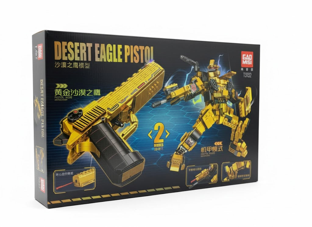 KLOCKI KONSTRUKCYJNE DESERT EAGLE 2W1 – PISTOLET & MECH | 503 ELEMENTY