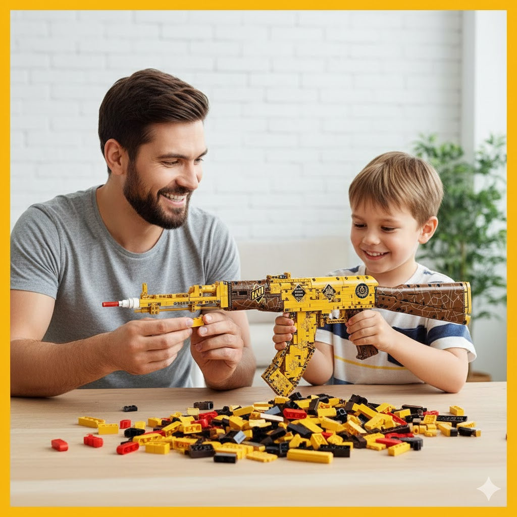 KLOCKI KONSTRUKCYJNE AK47 GOLDEN RIFLE 1548 ELEMENTÓW