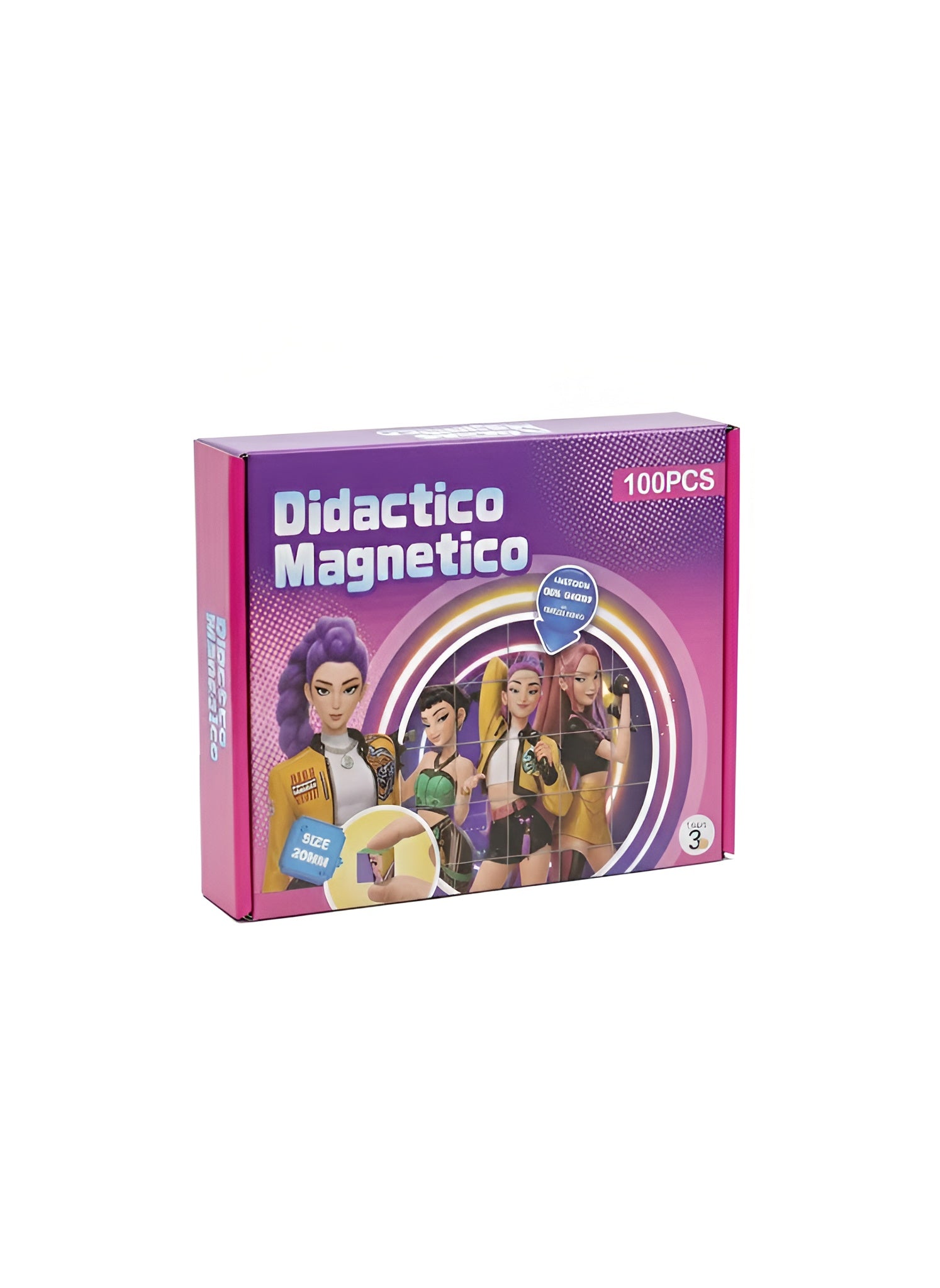 MAGNETYCZNY ZESTAW KONSTRUKCYJNY 100 PCS PUZZLE K-POP DEMON HUNTERS (6 OBRAZKÓW)