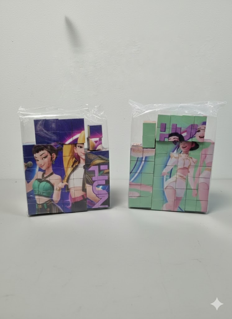 MAGNETYCZNY ZESTAW KONSTRUKCYJNY 100 PCS PUZZLE K-POP DEMON HUNTERS (6 OBRAZKÓW)