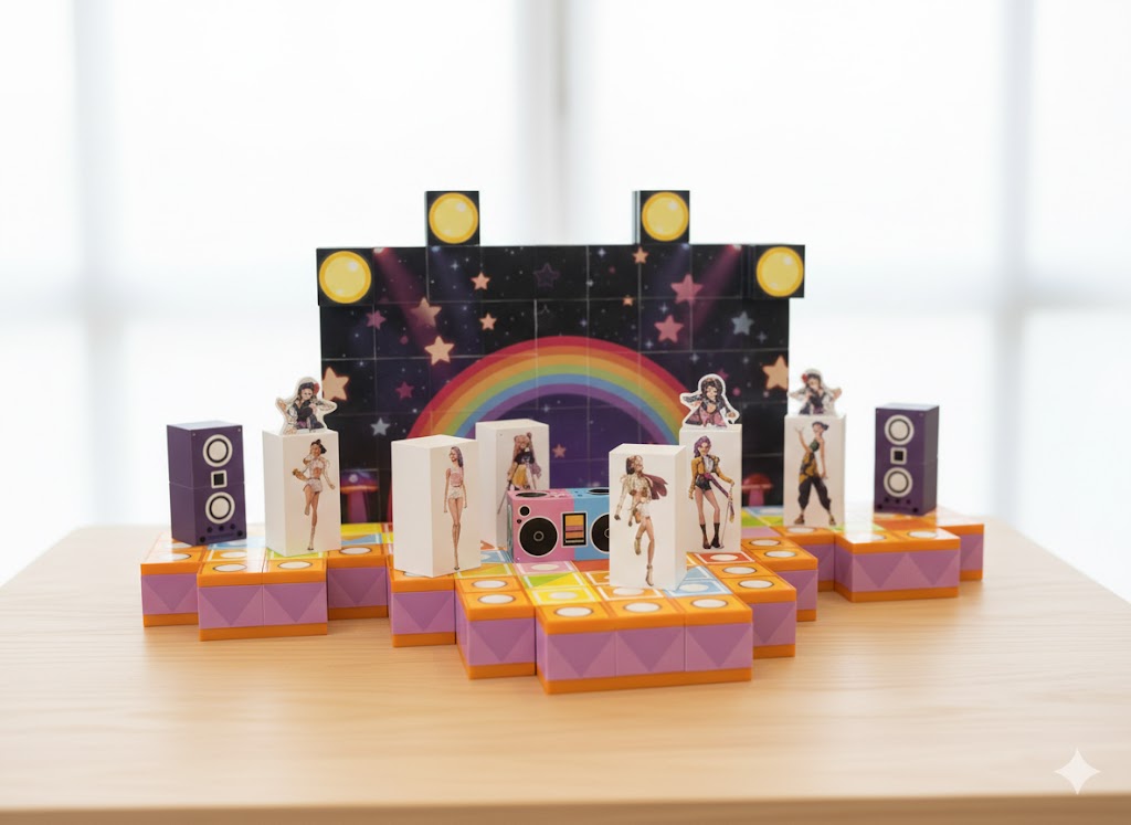 KLOCKI KONSTRUKCYJNE K-POP DEMON HUNTERS SCENA 104 EL UKŁADANKA MAGNESY