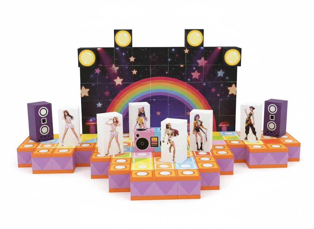 MAGNETYCZNA UKŁADANKA K-POP DEMON HUNTERS 150 PCS ZESTAW MAGNESÓW KLOCKI