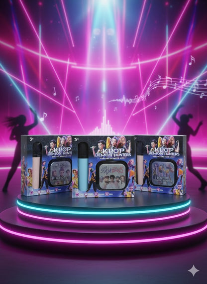 ZESTAW KARAOKE BLUETOOTH + 1 BEZPRZEWODOWY MIKROFON K-POP DEMON HUNTERS