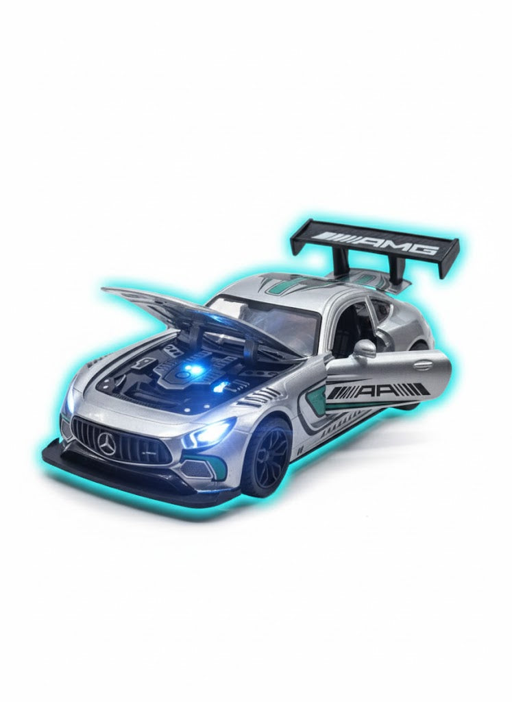 METALOWY KOLEKCJONERSKI SAMOCHÓD SPORTOWY MERCEDES GT2 PRO 1:24 SPORTCAR