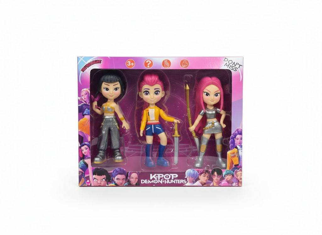 ZESTAW FIGUREK K-POP HUNTRIX, MIRA, ZOYE, RUMI 14 CM OŁOWCY DEMONÓW