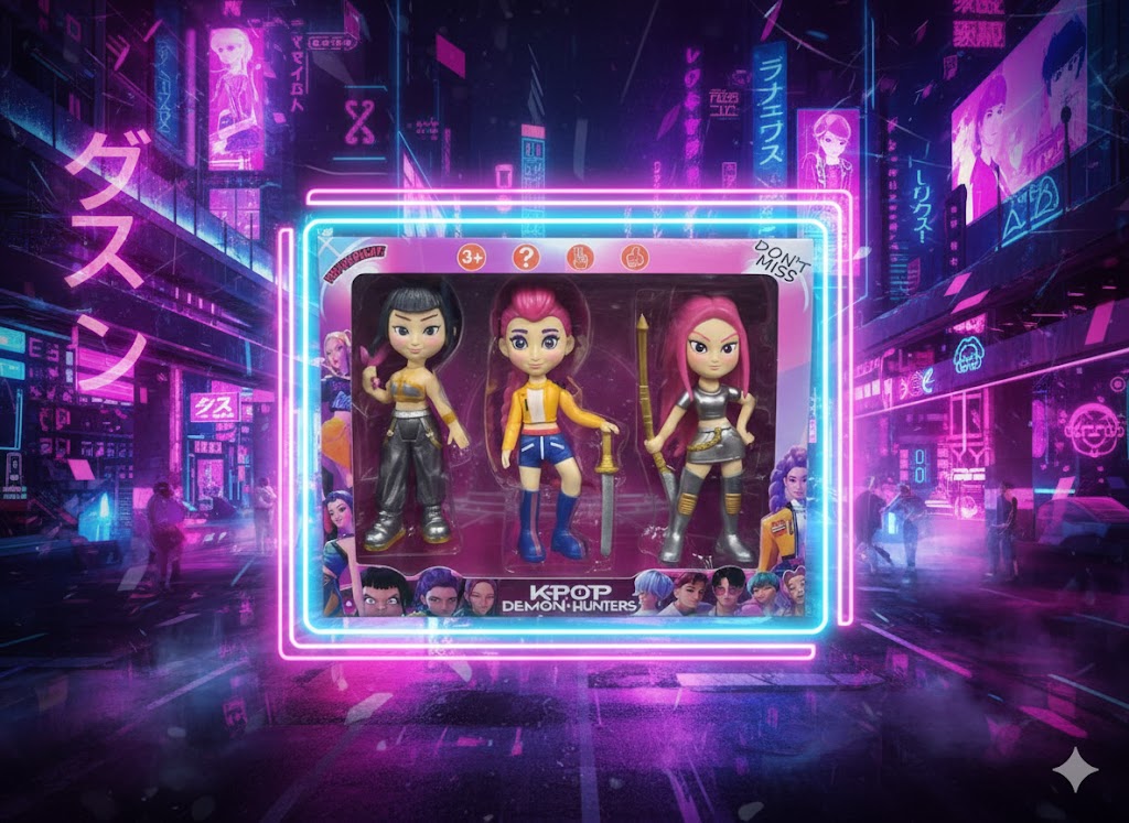 ZESTAW FIGUREK K-POP HUNTRIX, MIRA, ZOYE, RUMI 14 CM OŁOWCY DEMONÓW