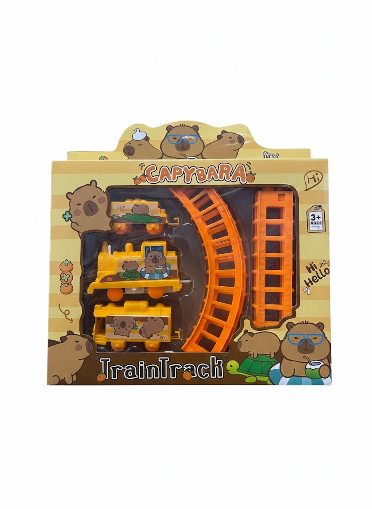 ZESTAW KOLEJKI CAPYBARA TRAIN TRACK INTERAKTYWNA ZABAWKA DLA DZIECI POCIĄG