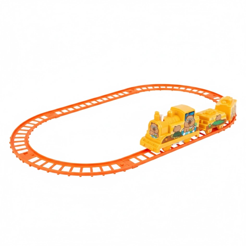 ZESTAW KOLEJKI CAPYBARA TRAIN TRACK INTERAKTYWNA ZABAWKA DLA DZIECI POCIĄG