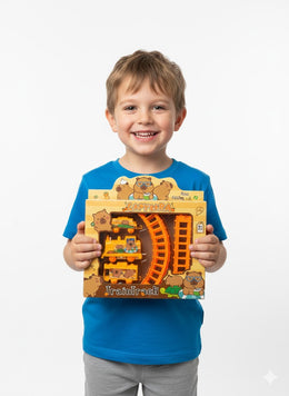 ZESTAW KOLEJKI CAPYBARA TRAIN TRACK INTERAKTYWNA ZABAWKA DLA DZIECI POCIĄG