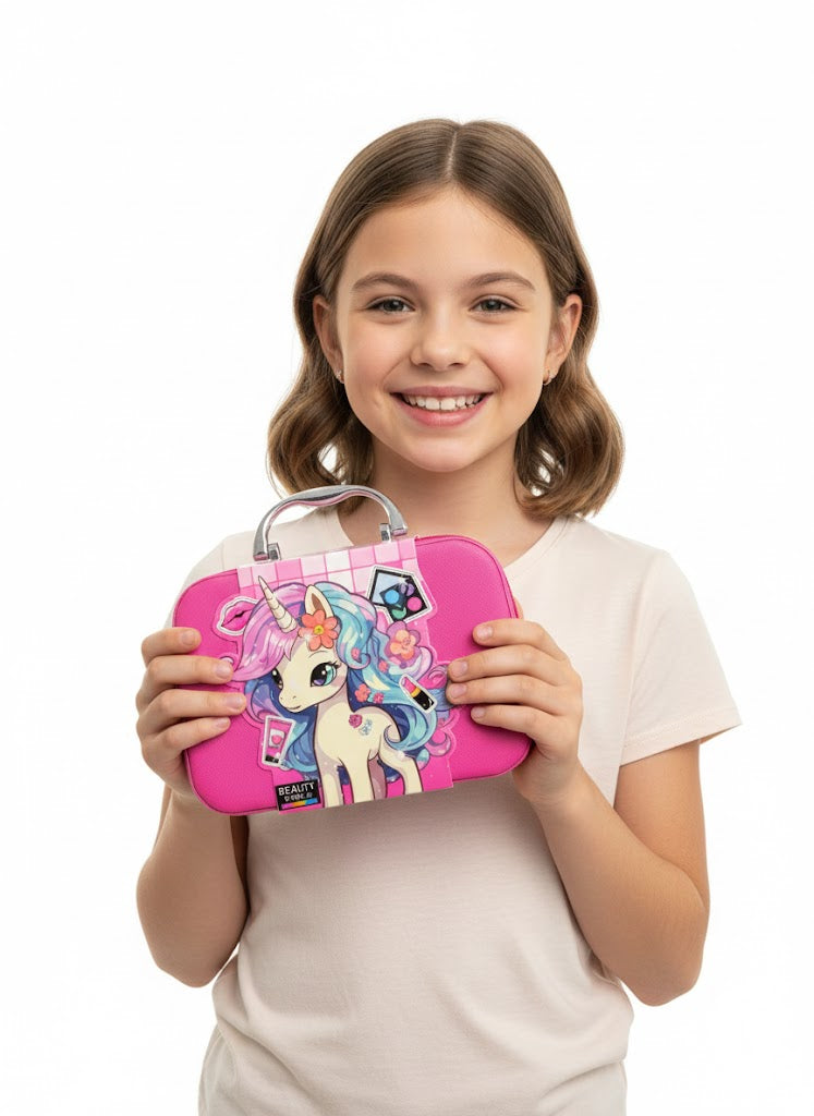 KUFEREK KOSMETYKÓW DLA DZIECI ZESTAW DO MAKIJAŻU W WALIZECZCE JEDNOROŻEC