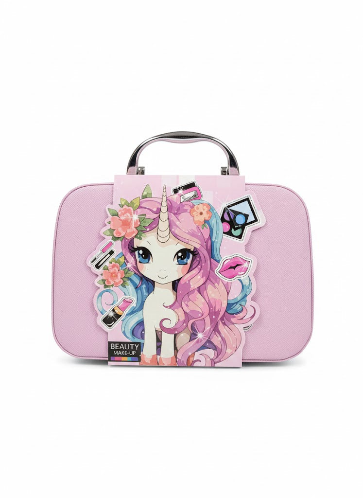 KUFEREK KOSMETYKÓW DLA DZIECI ZESTAW DO MAKIJAŻU W WALIZECZCE JEDNOROŻEC