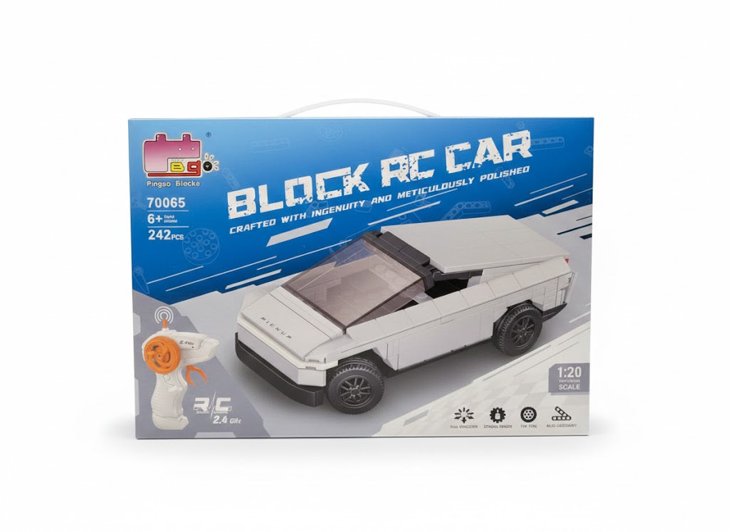 ZDALNIE STEROWANY SAMOCHÓD Z KLOCKÓW PICKUP CYBERTRUCK STYLE 242 EL.1:20