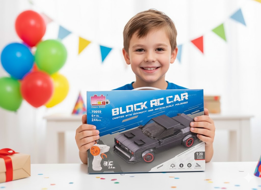 ZDALNIE STEROWANY SAMOCHÓD Z KLOCKÓW BLOCK RC CAR 244 EL. SKALA 1:20