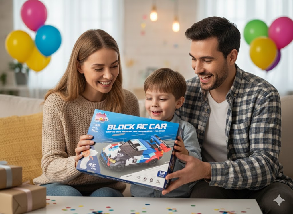 ZDALNIE STEROWANY SAMOCHÓD Z KLOCKÓW RC SPORTOWE AUTO 1:20 (243 EL.)