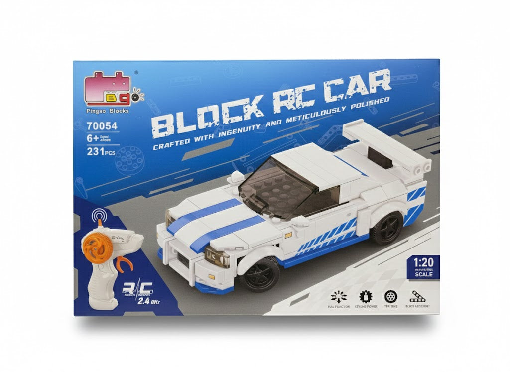 ZDALNIE STEROWANY SAMOCHÓD Z KLOCKÓW BLOCK RC CAR, 231 EL., SKALA 1:20