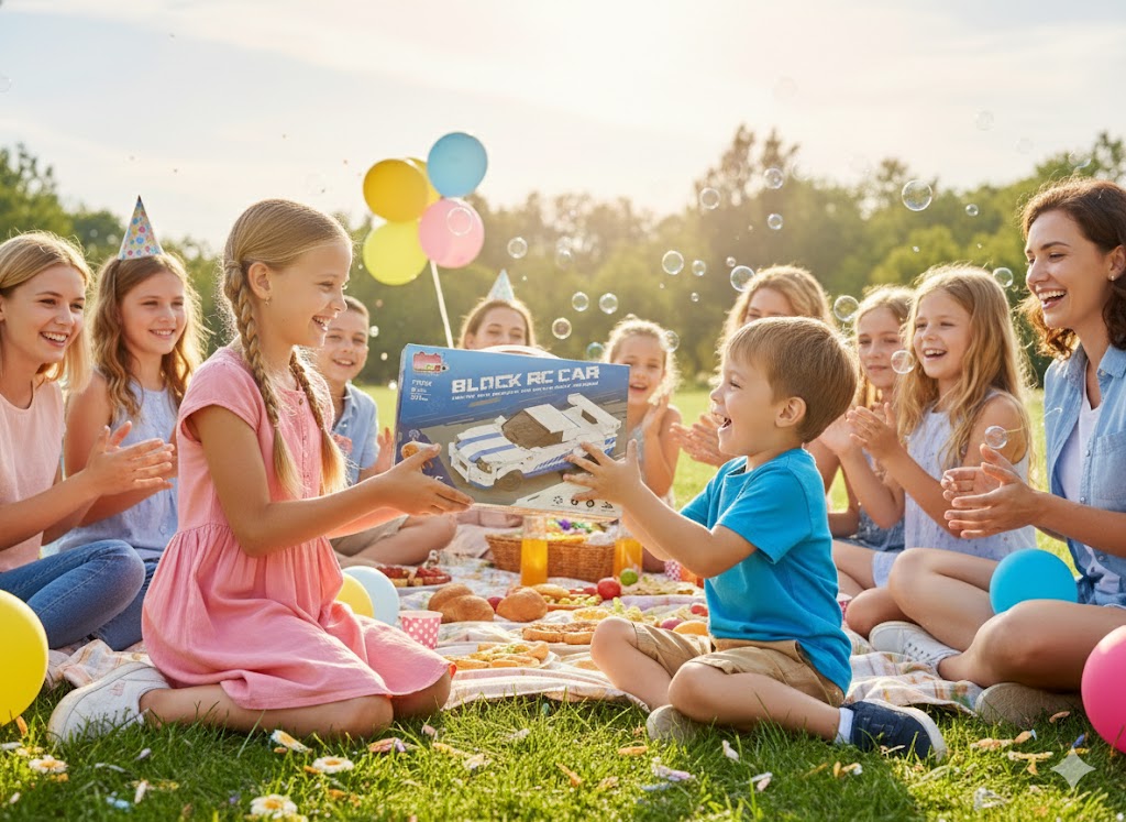 ZDALNIE STEROWANY SAMOCHÓD Z KLOCKÓW BLOCK RC CAR, 231 EL., SKALA 1:20