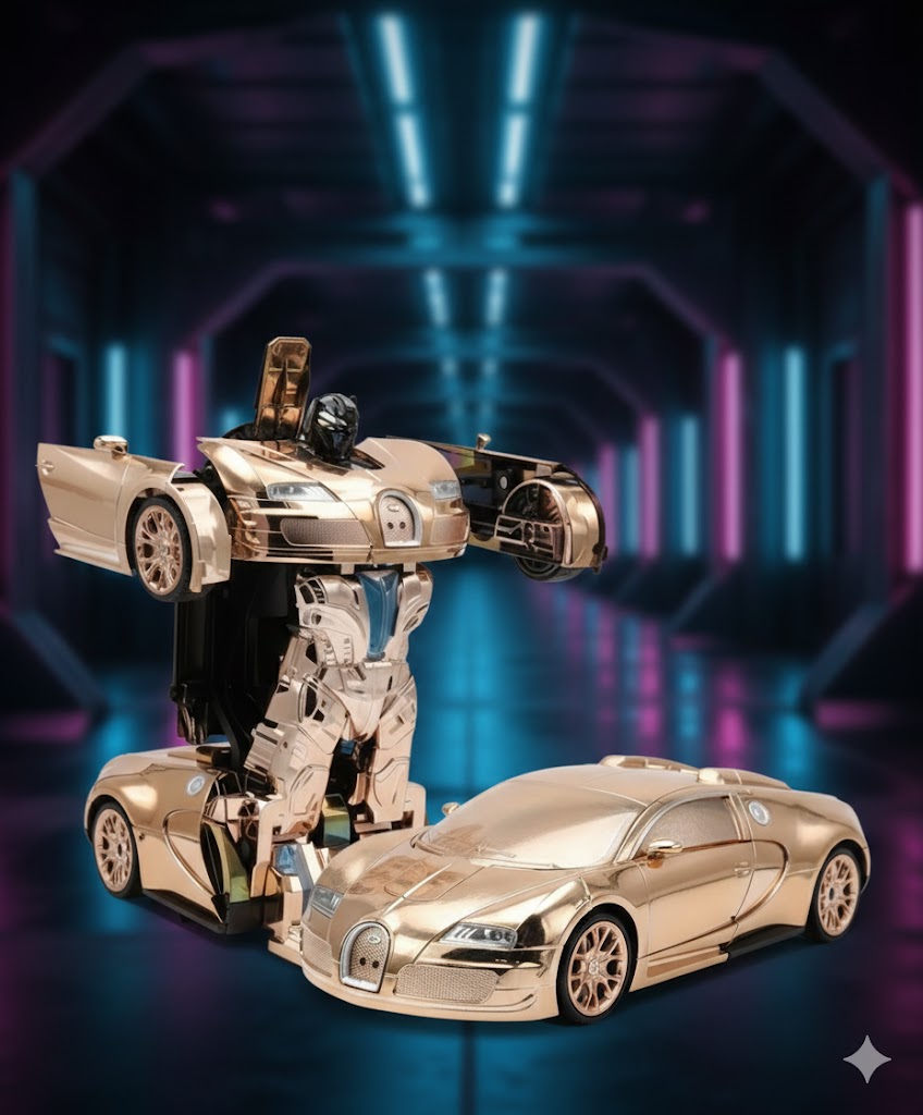 SAMOCHÓD RC TRANSFORMER 1:10, DUŻY ROBOT 48 CM