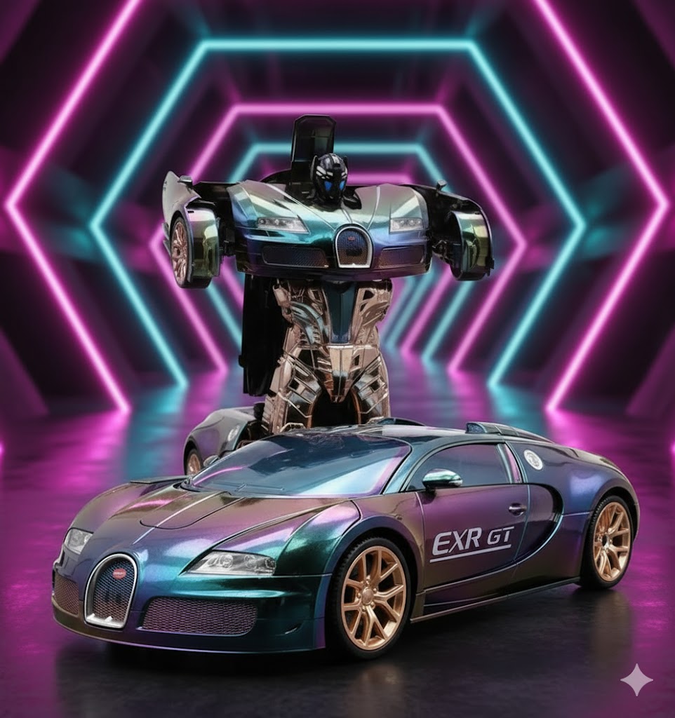 SAMOCHÓD RC TRANSFORMER 1:10, DUŻY ROBOT 48 CM