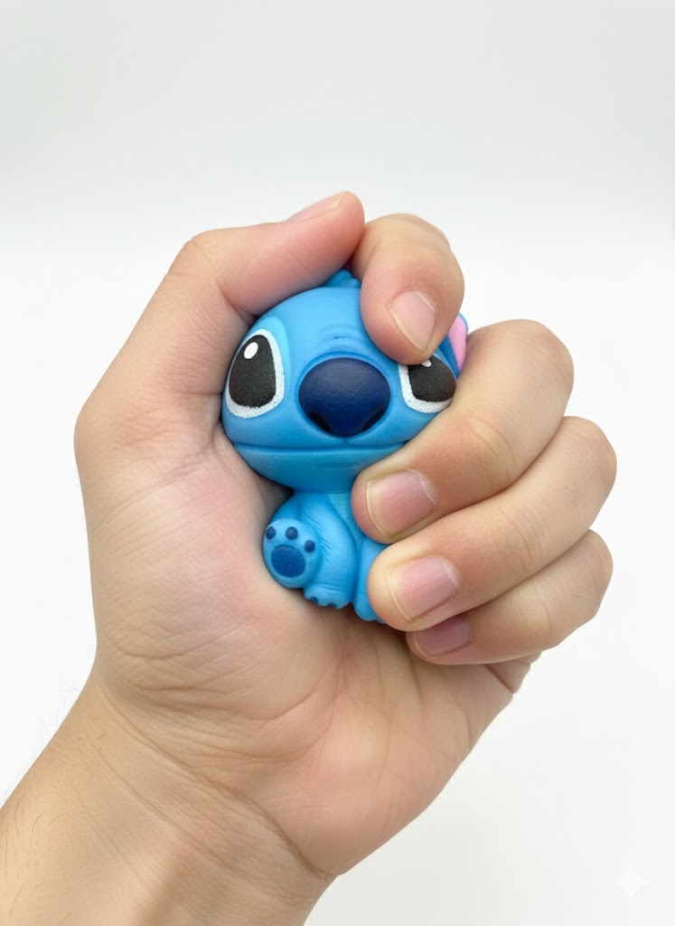 NIEBIESKI OBCY SQUISHY ANTYSTRESOWY 7 CM MIĘKKI GNIOTEK SENSORYCZNY GNIOTKI