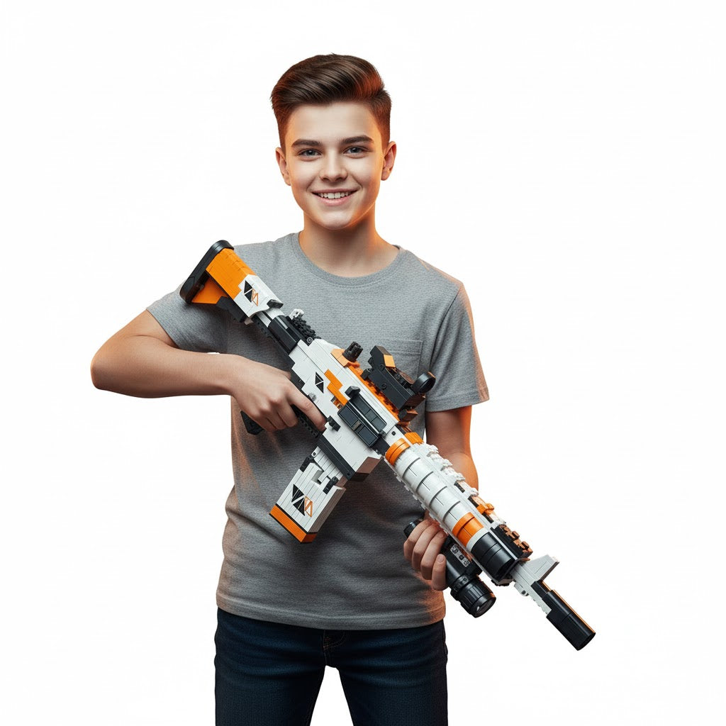 KLOCKI PROJEKTANT MONTAŻ BROŃ M4A4 AZIMOV (1388 CZĘŚCI) CS:GO DLA CHŁOPAKA