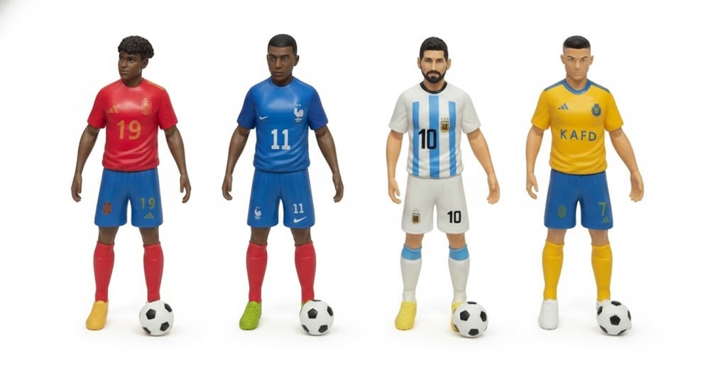 KOLEKCJONERSKI ZESTAW FIGUREK PIŁKARSKICH PIŁKARZE 10 CM (2 WARIANTY)