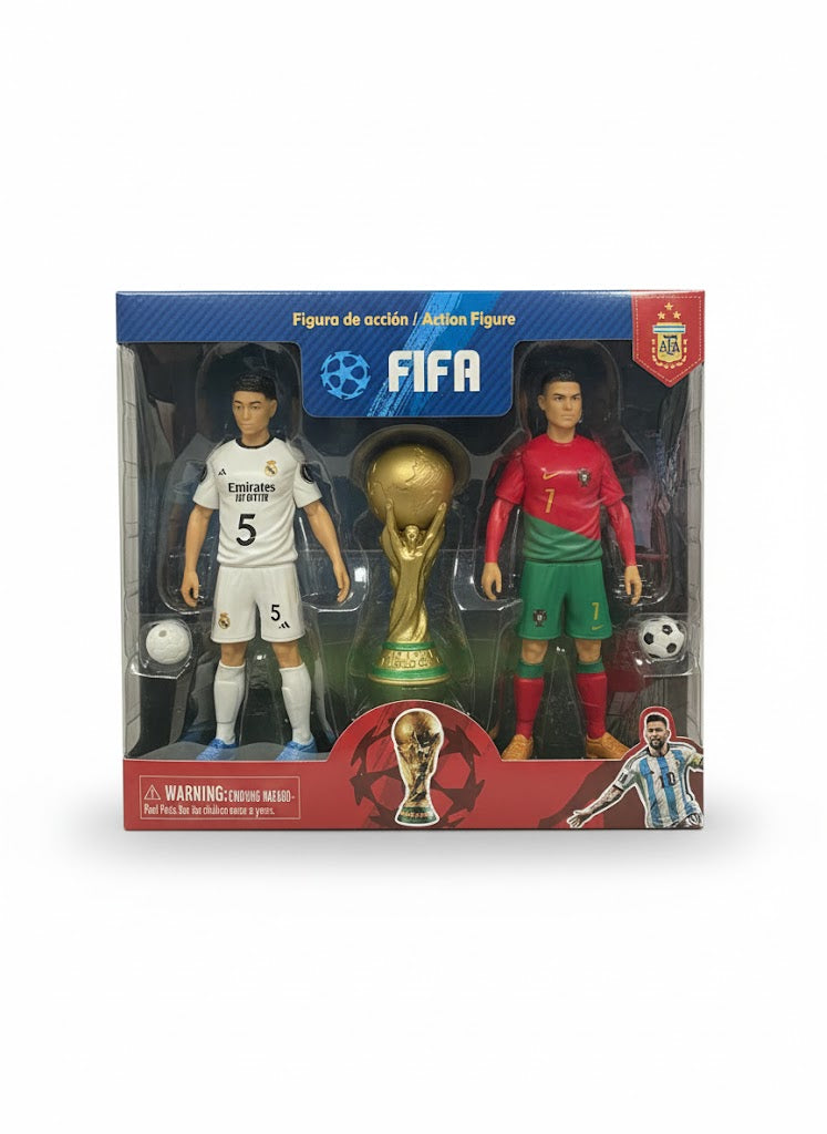 ZESTAW FIGUREK PIŁKARSKICH FIFA 15 CM + PUCHAR MISTRZÓW 4 OPCJE PREZENT