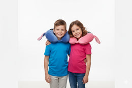 PODUSZKA PODRÓŻNA STICH/ANGEL (NIEBIESKA/RÓŻOWA) – KOMFORT W PODRÓŻY!