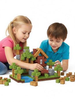 MAGNETYCZNY KONSTRUKTOR 200 EL. KLOCKI MAGNETYCZNE 3D DLA DZIECI MINECRAFT