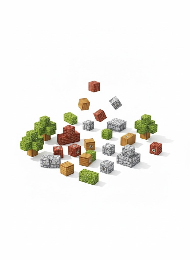 MINECRAFT KLOCKI MAGNETYCZNE 150 EL. ZESTAW ZABAWKI DLA DZIECKA